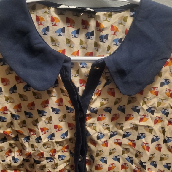 Z&I Women Blouse Size L Colorful Owls - Picture 3 of 6